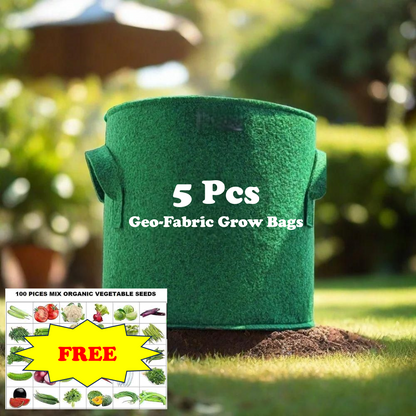 Geo-Grow™ -Geofabric Grow Bags for Planting - 5pcs Combo |🔥Free 100 Vegetable Seeds Mix Variety🔥
