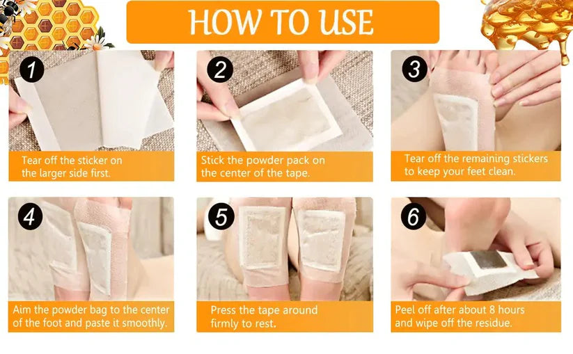 Bee Venom Foot Detox Patches (10 Patches,10 Free )